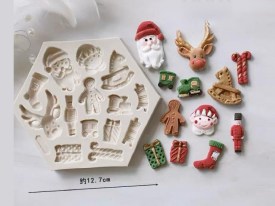 Molde silicona mix 14 figuras Navidad